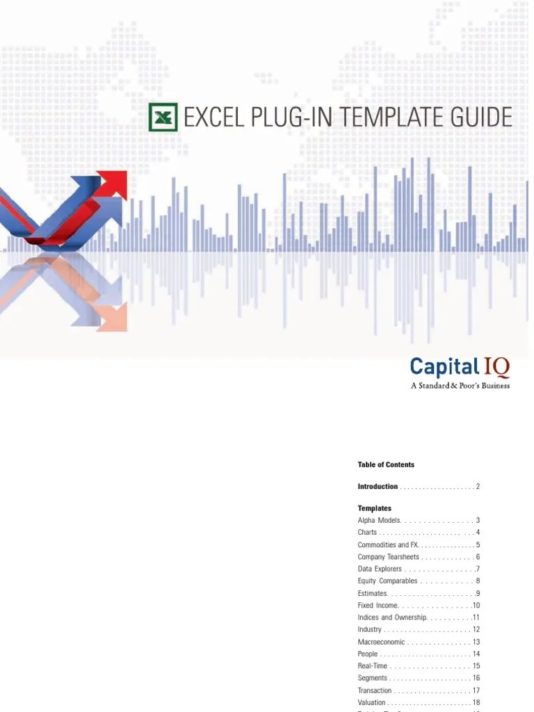 Capital IQ Excel PlugIn Guide Discounted Cash Flow Valuation (Finance)