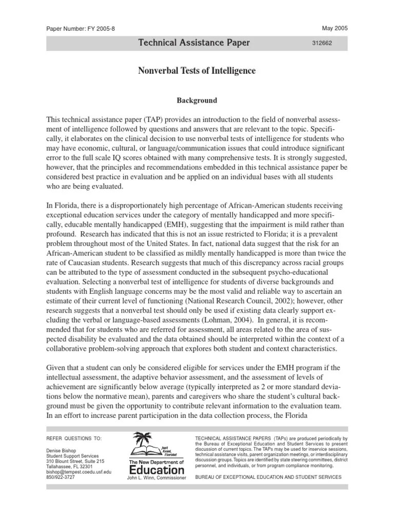 Nonverbal Test PDF Intelligence Quotient Educational Assessment