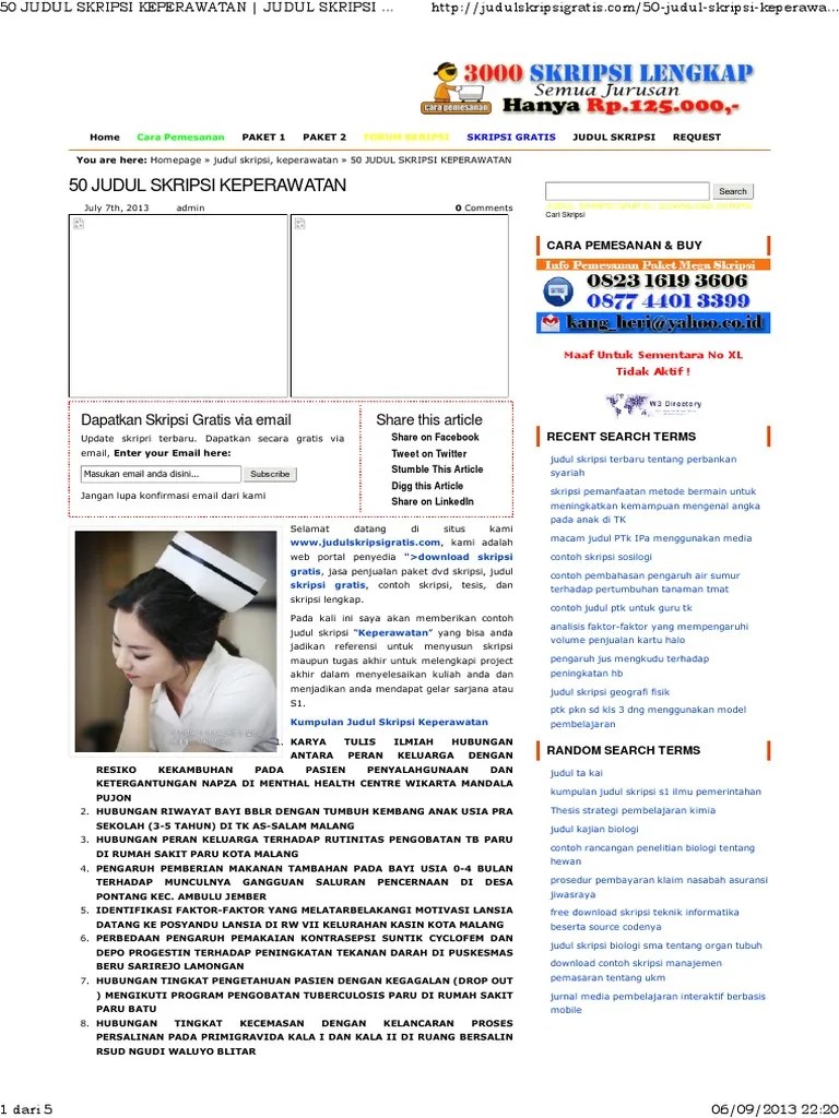 Judul Skripsi Keperawatan Komunitas Terbaru Ide Judul Skripsi Universitas