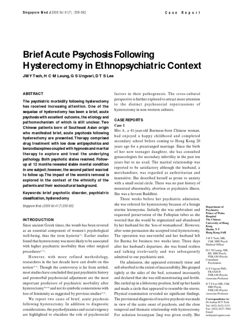 Brief Acute Psychosis Psychosis Psychiatry Free 30day Trial Scribd