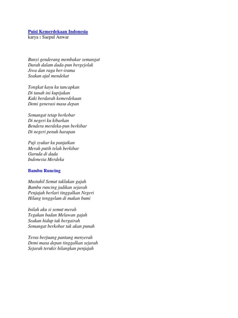 Puisi Kemerdekaan Indonesia | PDF