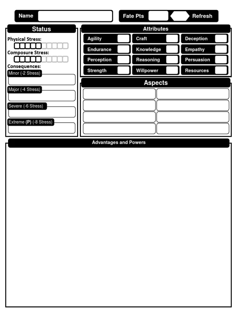 BlankCharacterSheet Fate Dresden Files RPG