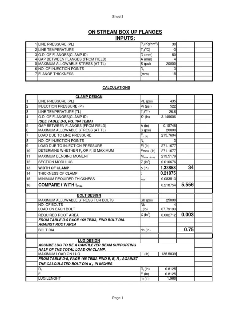 Design Calculation For Leak Sealing Clamps PDF