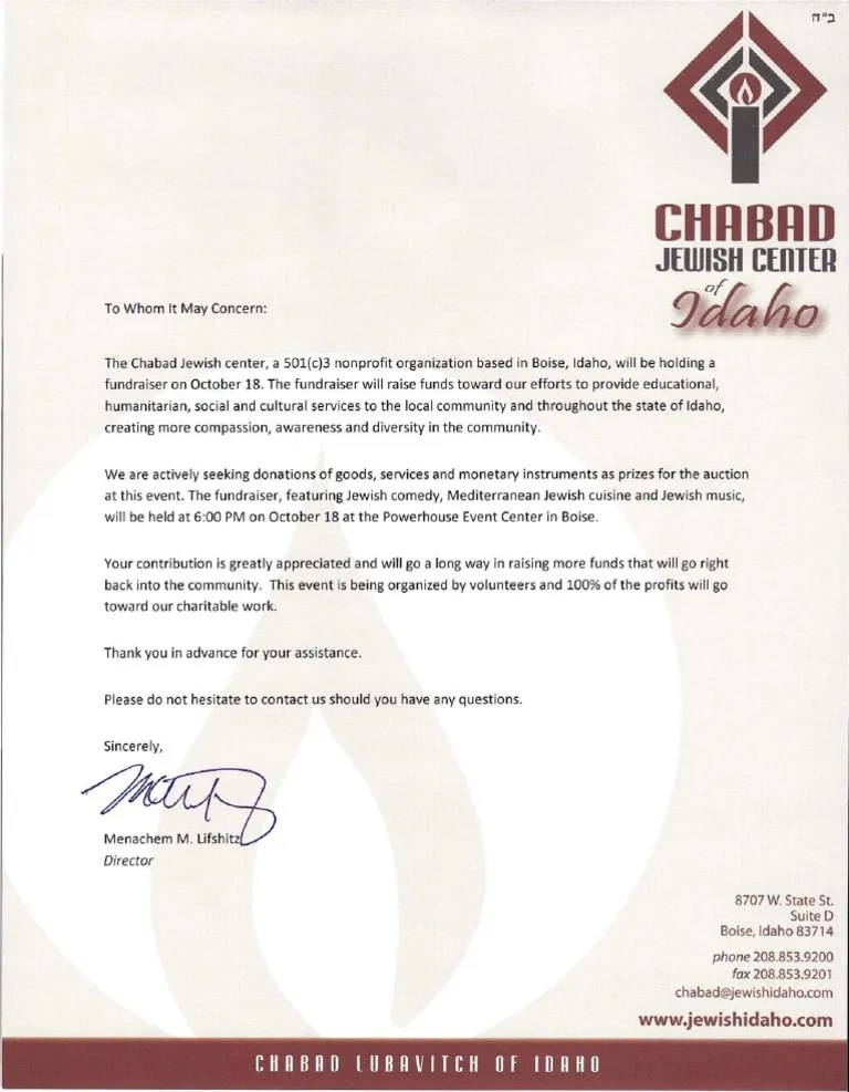 Prize Solicitation Letter Small