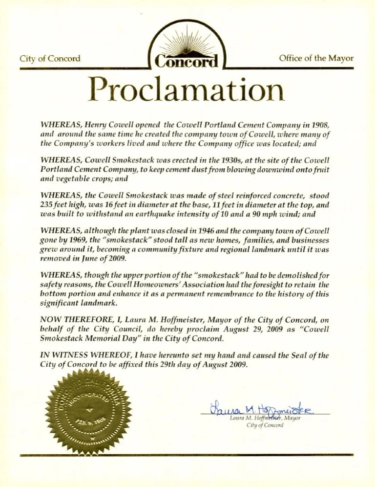 Cowell Smokestack Memorial Day Proclamation PDF