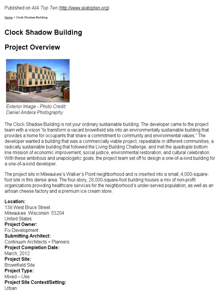 Clock Shadow Building PDF Sanitary Sewer Renewable Energy