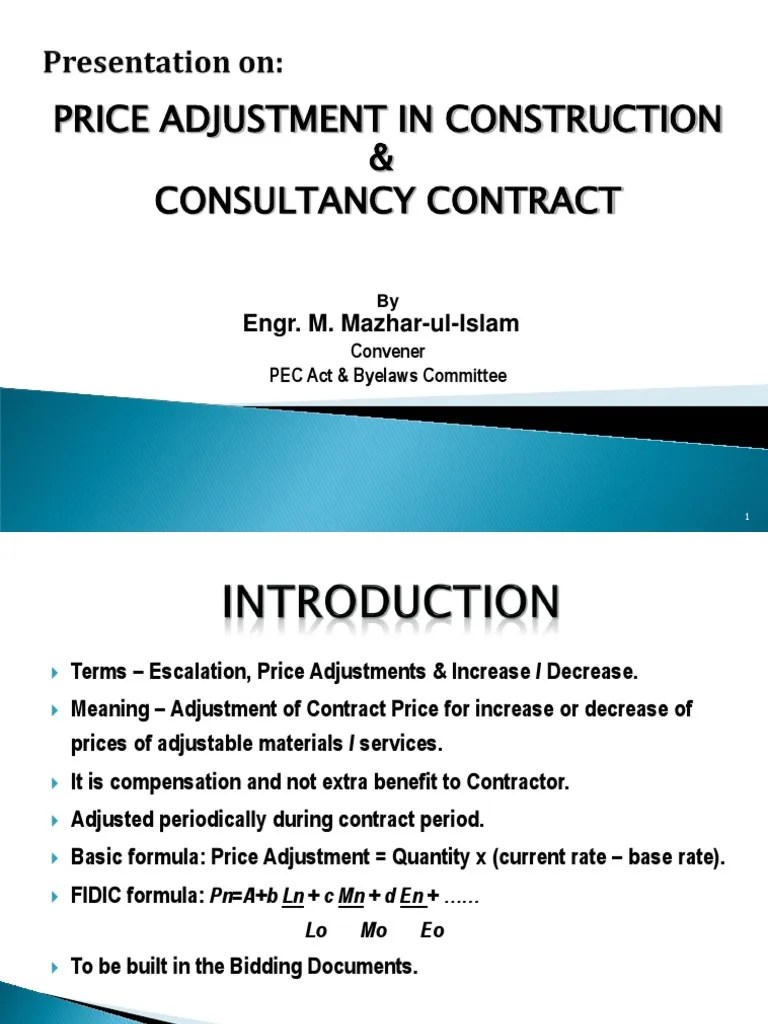 (02) Price AdjustmentsPrice adjustment Consumer Price