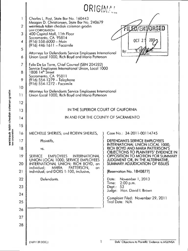 Local 1000's Objections to Sherles Evidence Hearsay (208 views)