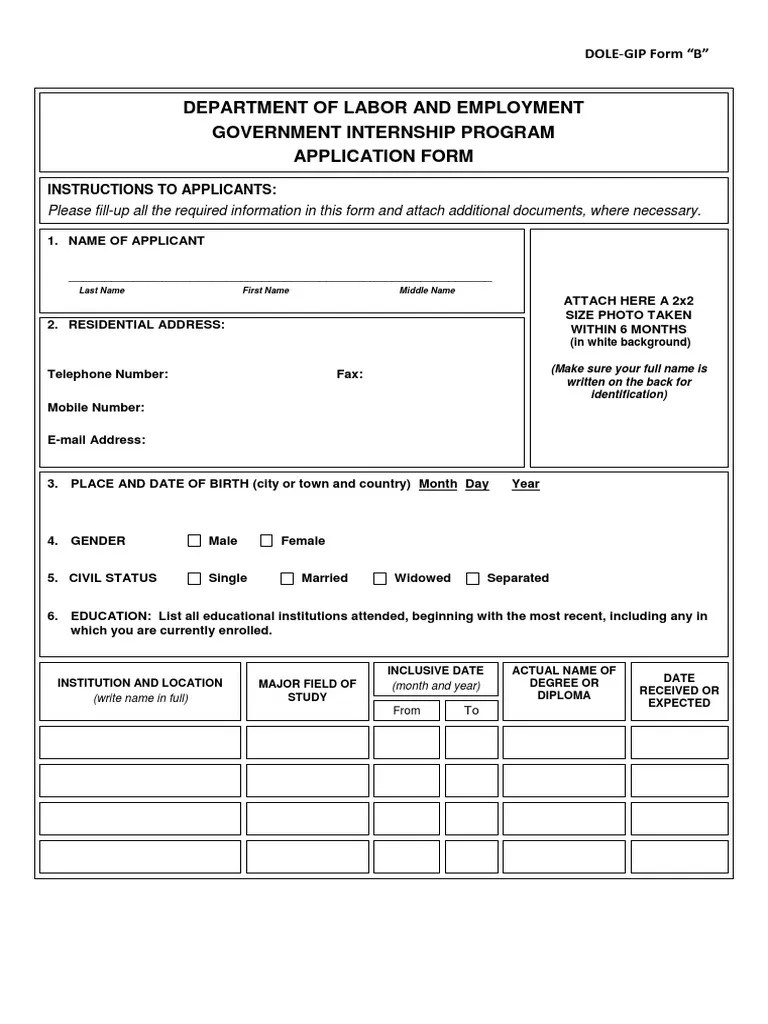 DOLEGIP Application Form