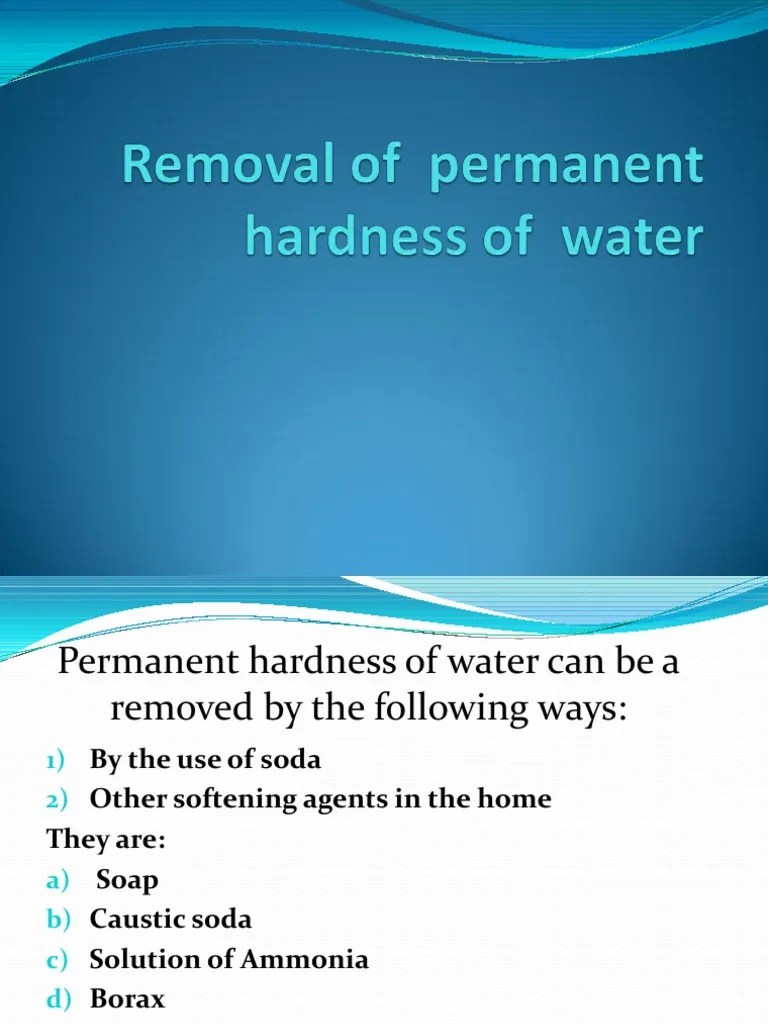 Removal of Permanent Hardness of Water Sodium Hydroxide Zeolite