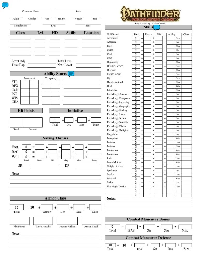 Pathfinder Interactive Character Sheet Gary Gygax Games Entertainment