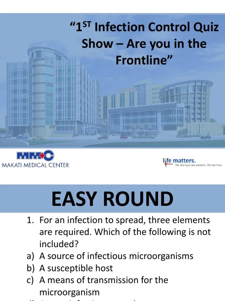 1st Infection Control Quiz Show PDF Infection Control Infection
