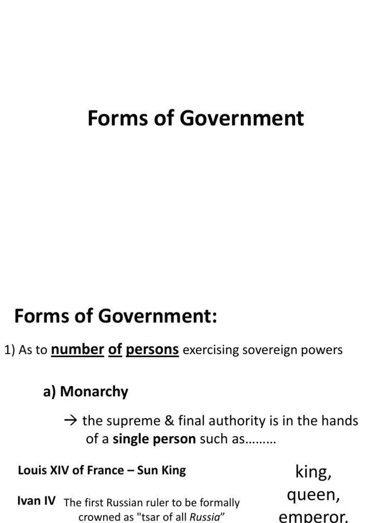 Reviewer Forms of Government PDF Monarchy Forms Of Government