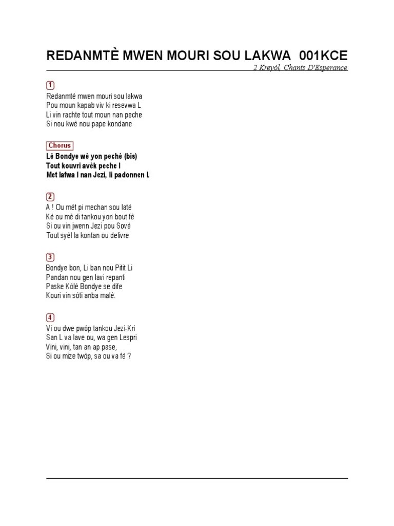 Creole Chants d'Esperance