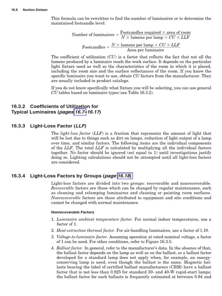 Light Loss Factor Criteria Lighting Soil