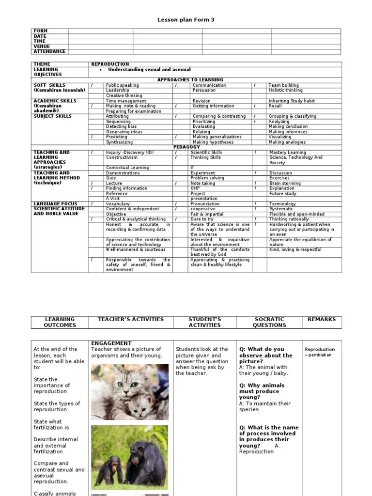 Lesson Plan Reproduction Female Learning Free 30day Trial Scribd