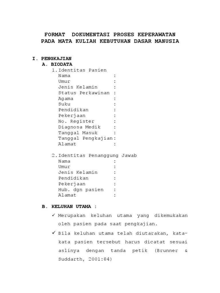 Format Dokumentasi Asuhan Keperawatan PDF