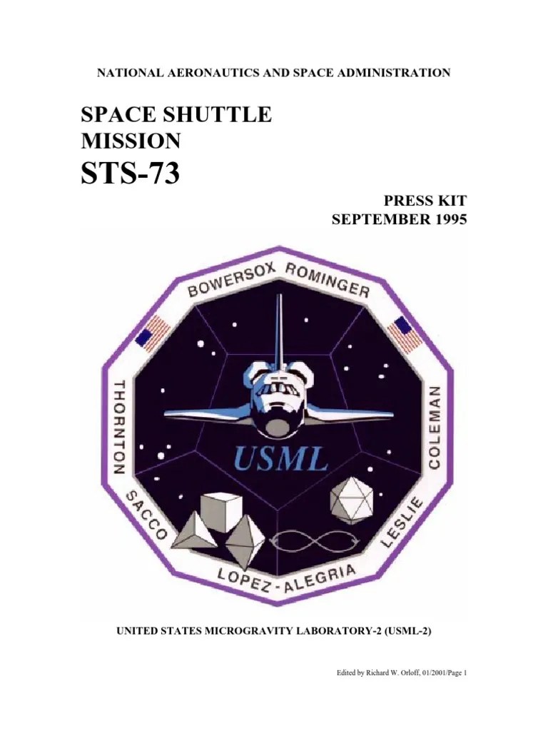 NASA Space Shuttle STS73 Press Kit PDF