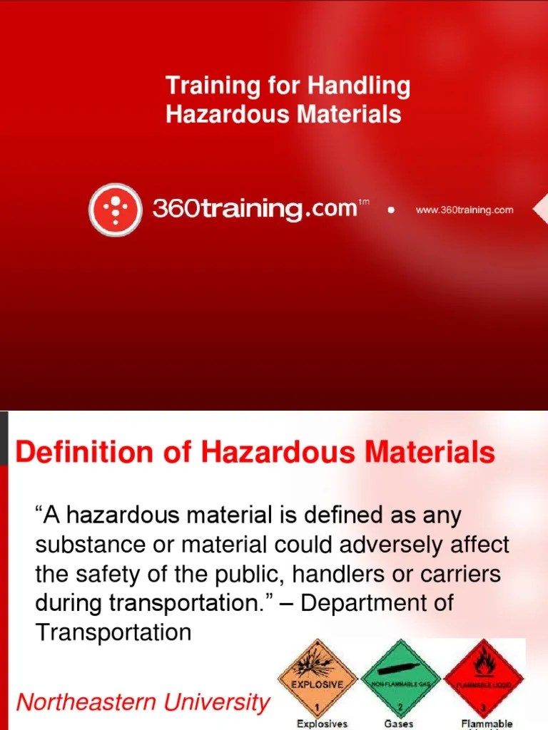 Training for Handling Hazardous Materials Dangerous Goods Prevention