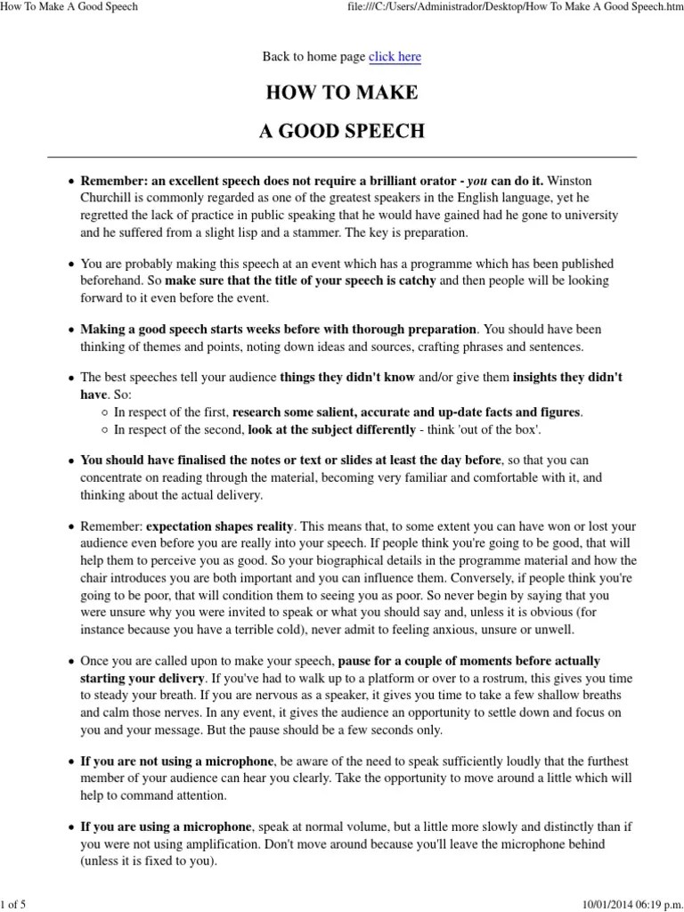 How to Make a Good Speech Public Speaking Microsoft Power Point