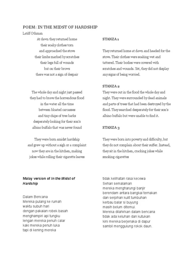 Poem in The Midst of Hardship Download Free PDF Water Nature