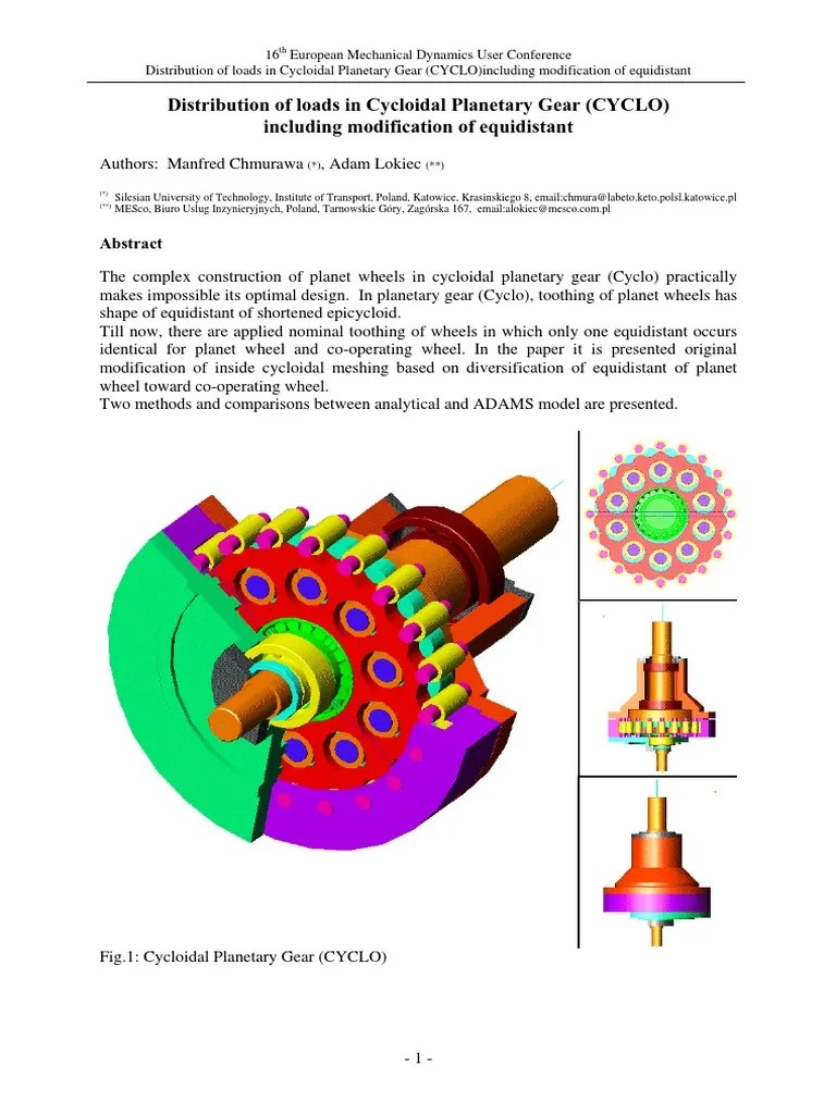 Cycloid Gear Fem Gear Space