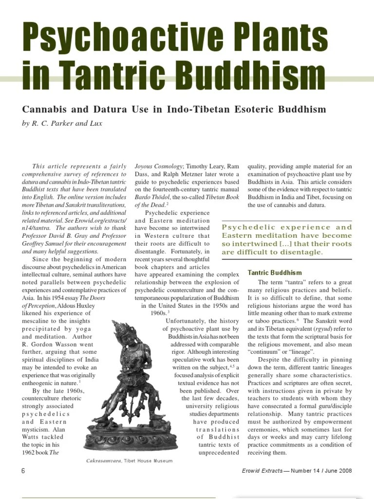 Psychoactive Plants in Tantric Buddhism Cannabis and Datura Use in Indo