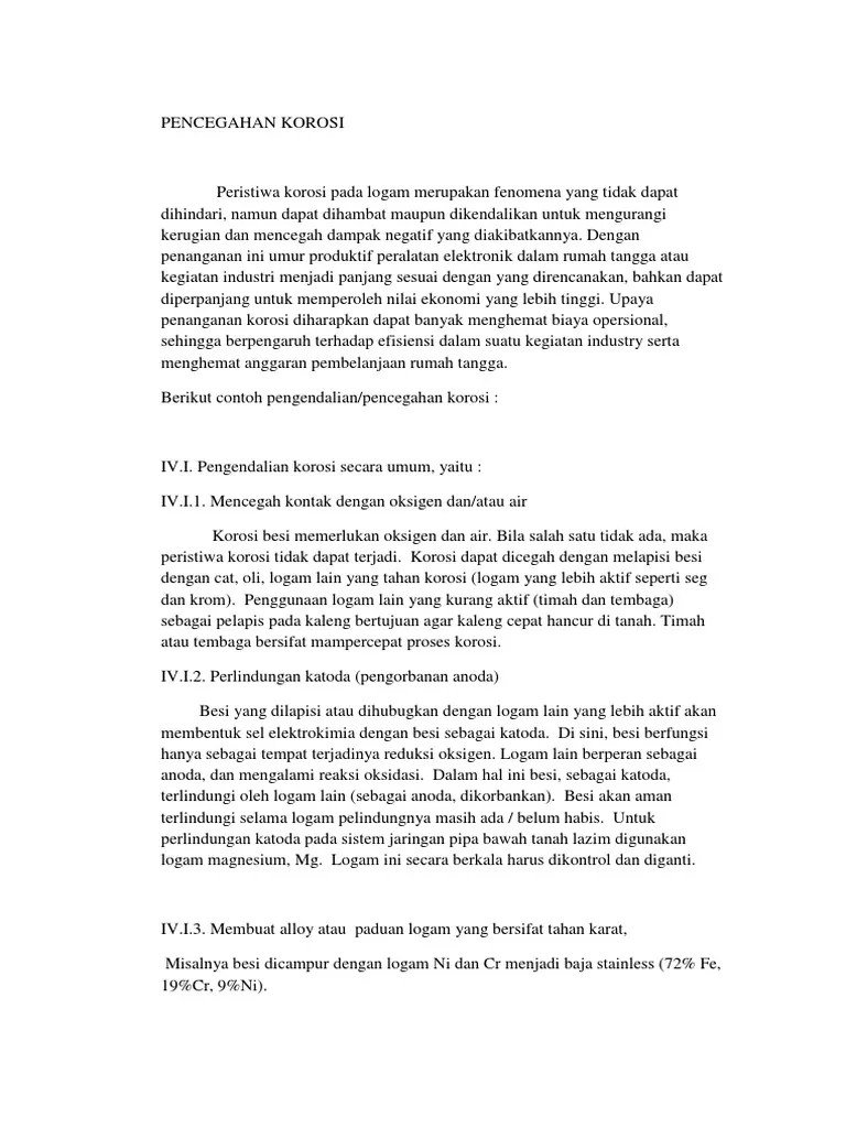 Pencegahan Korosi Dengan Pelapisan Logam Cr Disebut - Coba Sebutkan