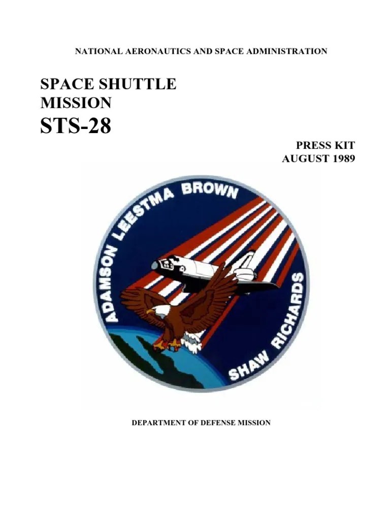 NASA Space Shuttle STS28 Press Kit Space Shuttle Nasa Free 30