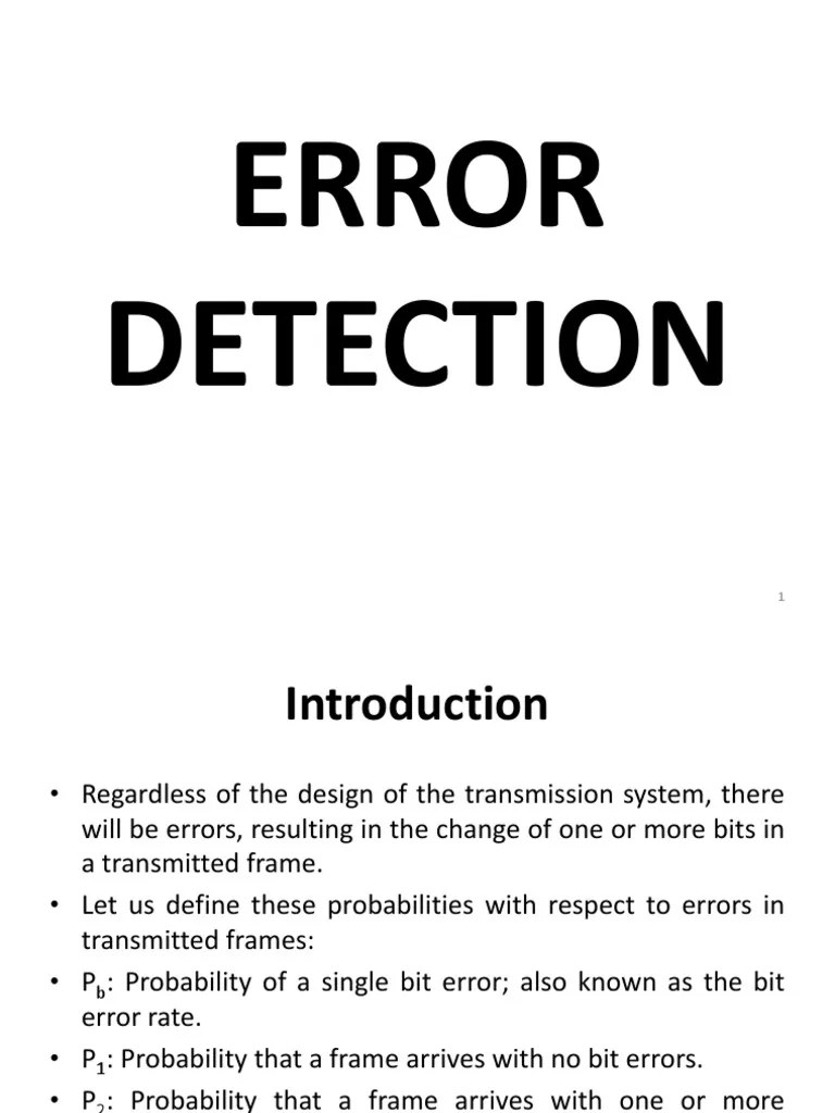 Error Control, Digital Data Communication Technique PDF Error Detection And Correction