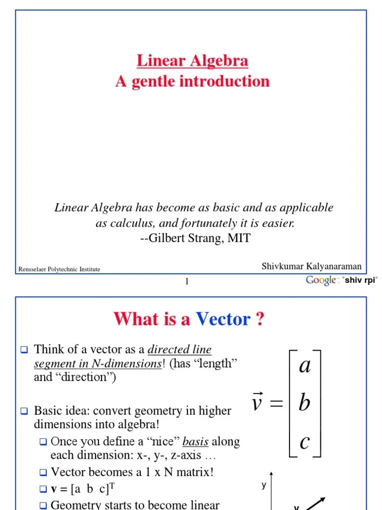 Linear Algebra Basis (Linear Algebra) Matrix (Mathematics)