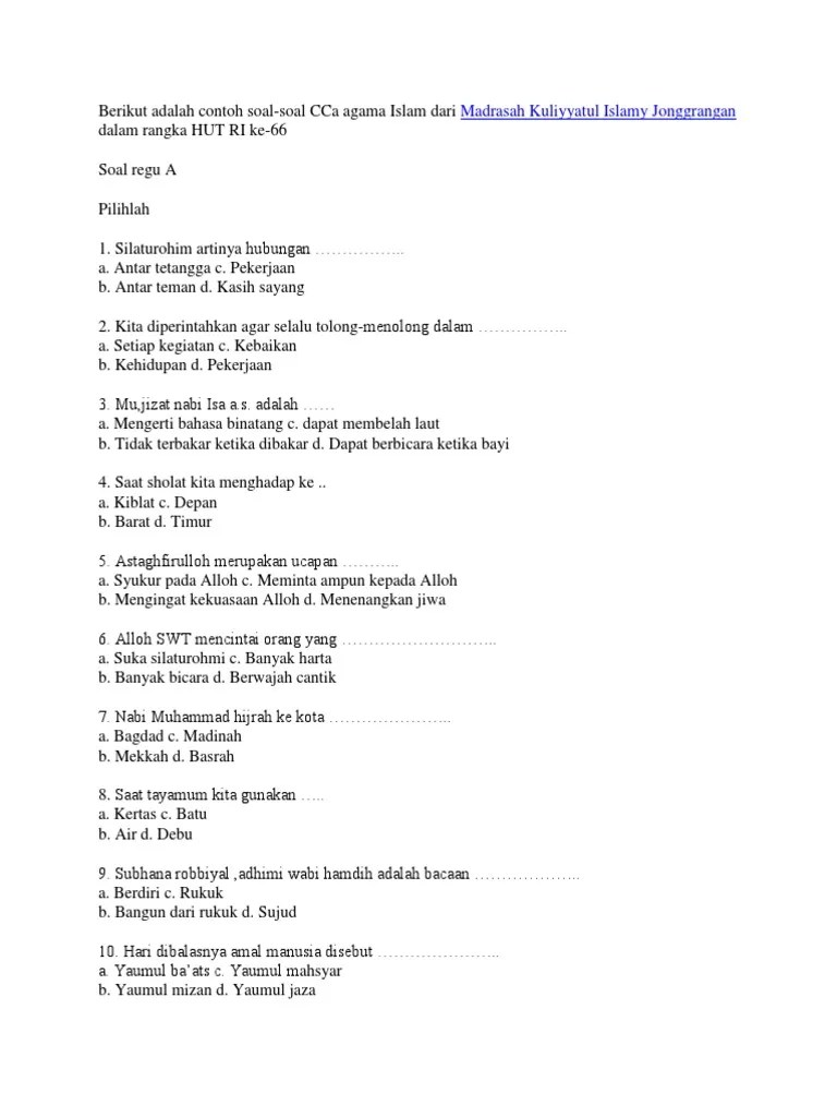 Soal Cerdas Cermat | PDF