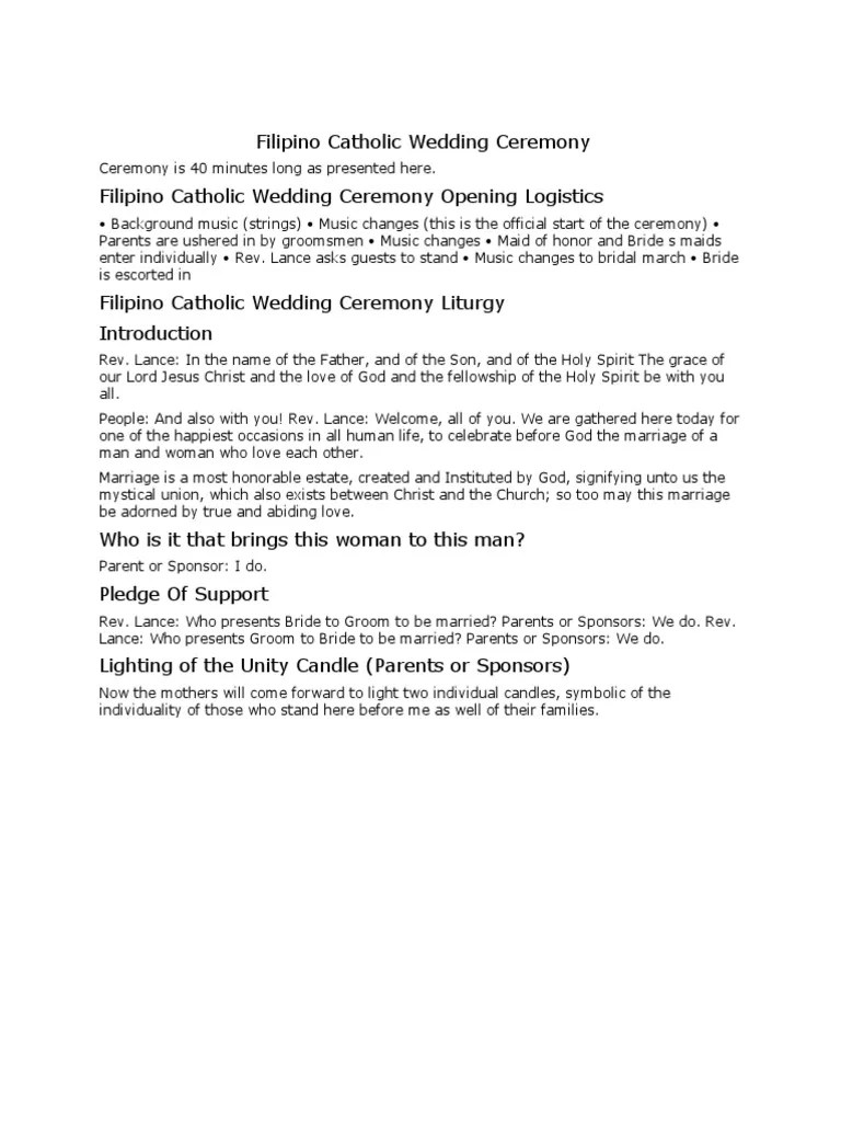 Priest Wedding Vows Script Mahilanya