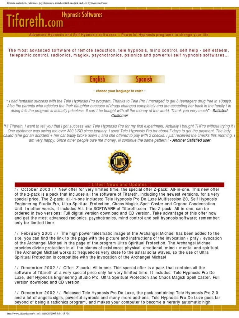 Radionics, Psychotronics, Remote Seduction, Mind Control