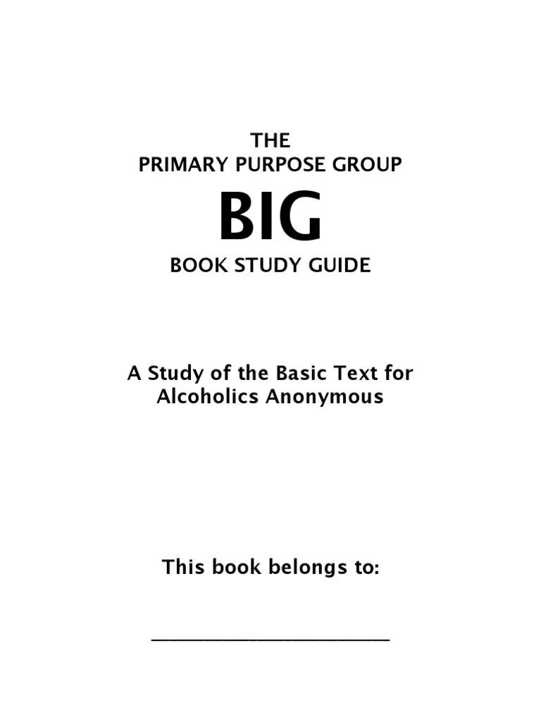 The Big Book Study Guide The Big Book (Alcoholics