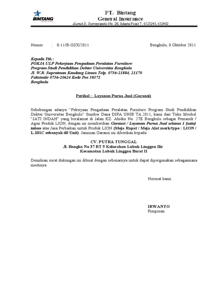 20 Contoh Surat Dukungan Toko