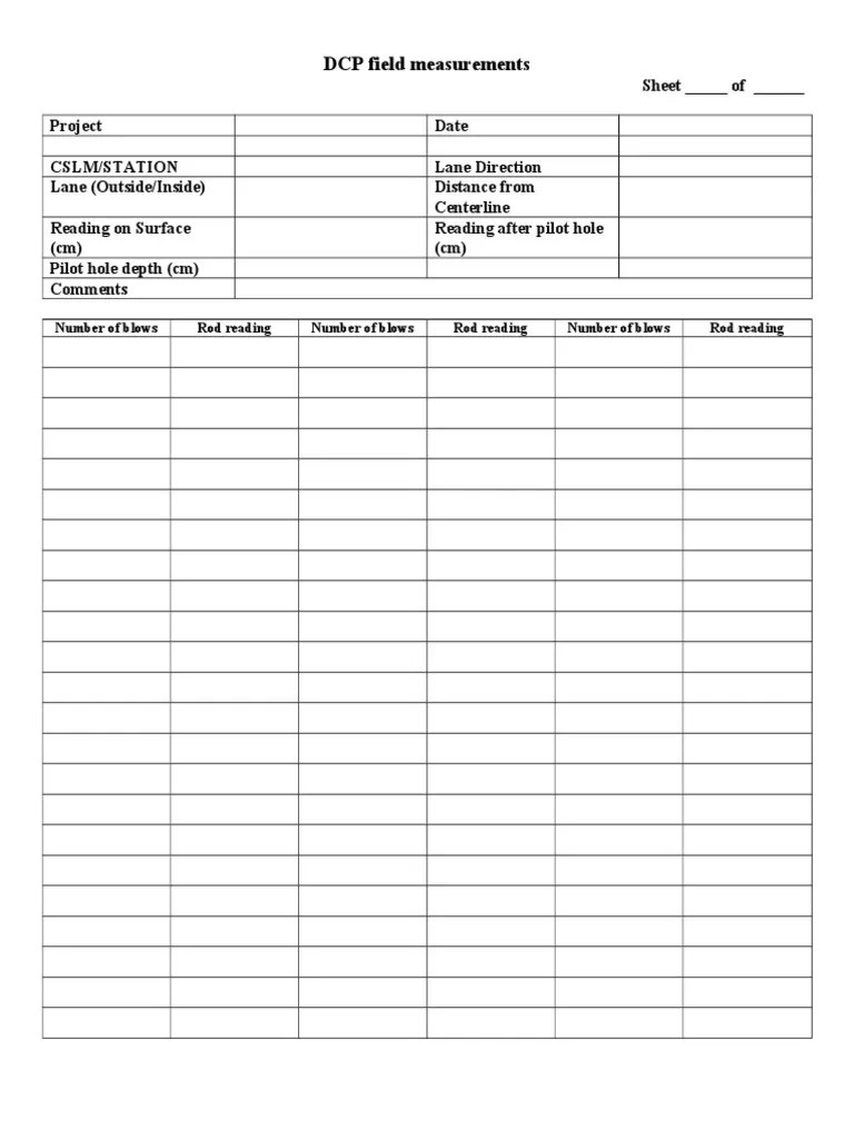 DCP Field Data Recording Sheet Version 1 152010 PDF