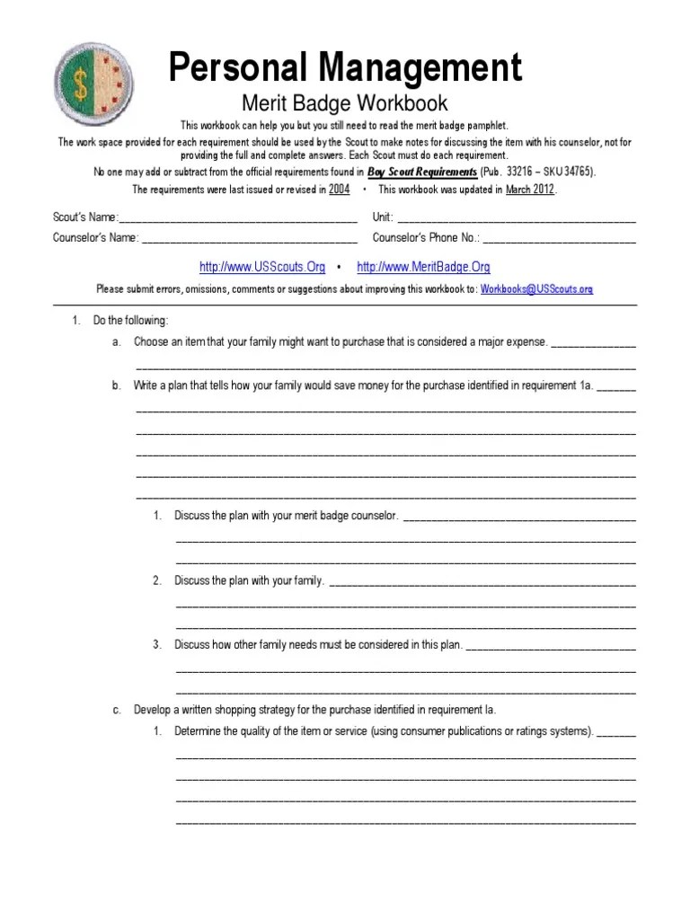 Boy Scout Environmental Science Merit Badge Worksheet - Worksheet List