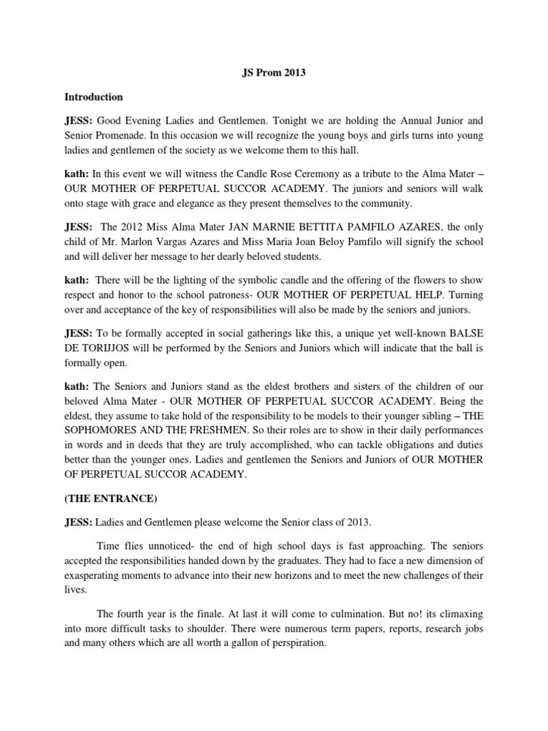 JS Prom 2013 SAMPLE Prom Religion And Belief