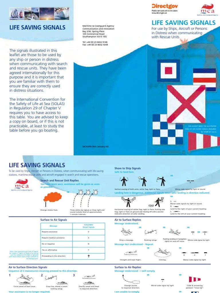 Life Saving Signals dg_185583 Search And Rescue Water Transport