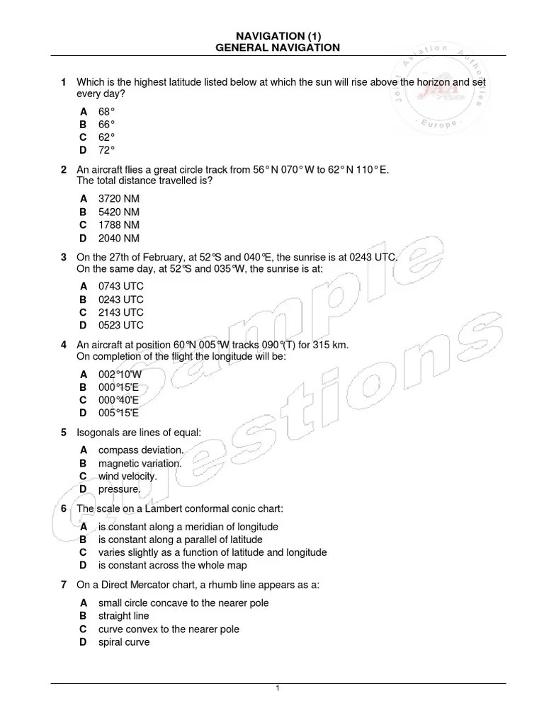 General Navigation Questions and Answers PDF