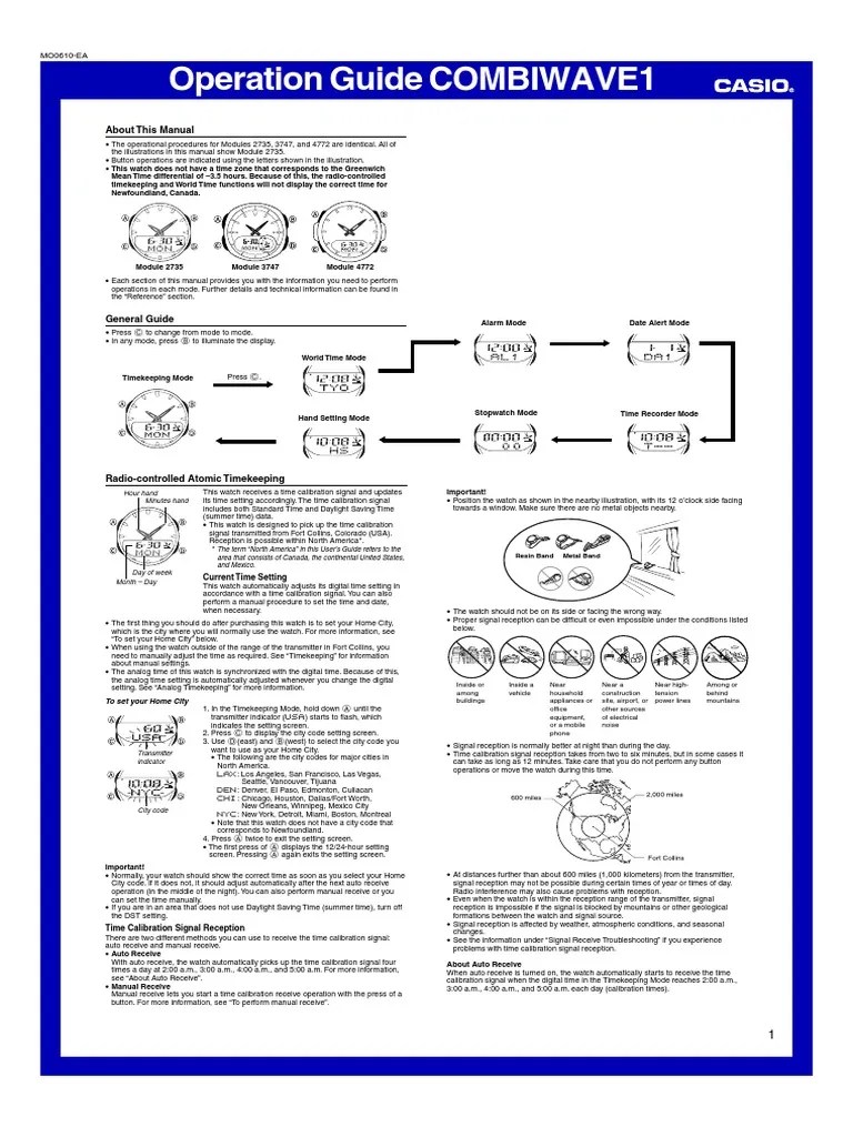 CASIO WAVE CEPTOR Daylight Saving Time Spacetime