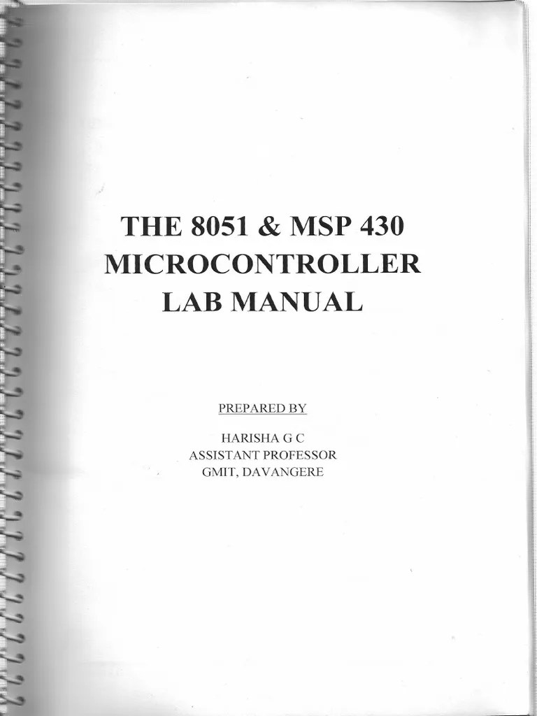 Microcontroller Lab Manual VTU Harish GC PDF