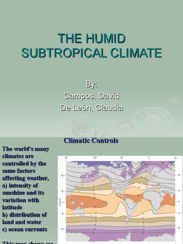 The Humid Subtropical Climate PDF Climate Precipitation