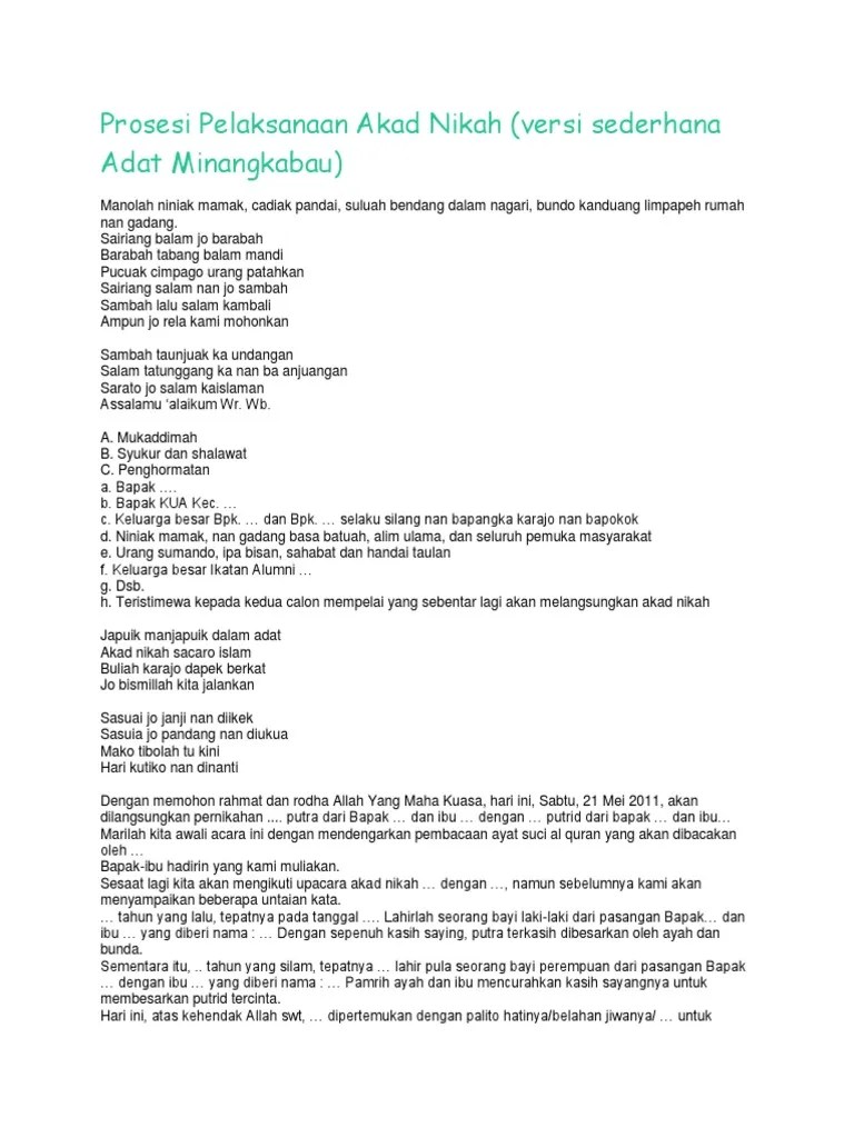 Teks Mc Akad Nikah Bahasa Inggris