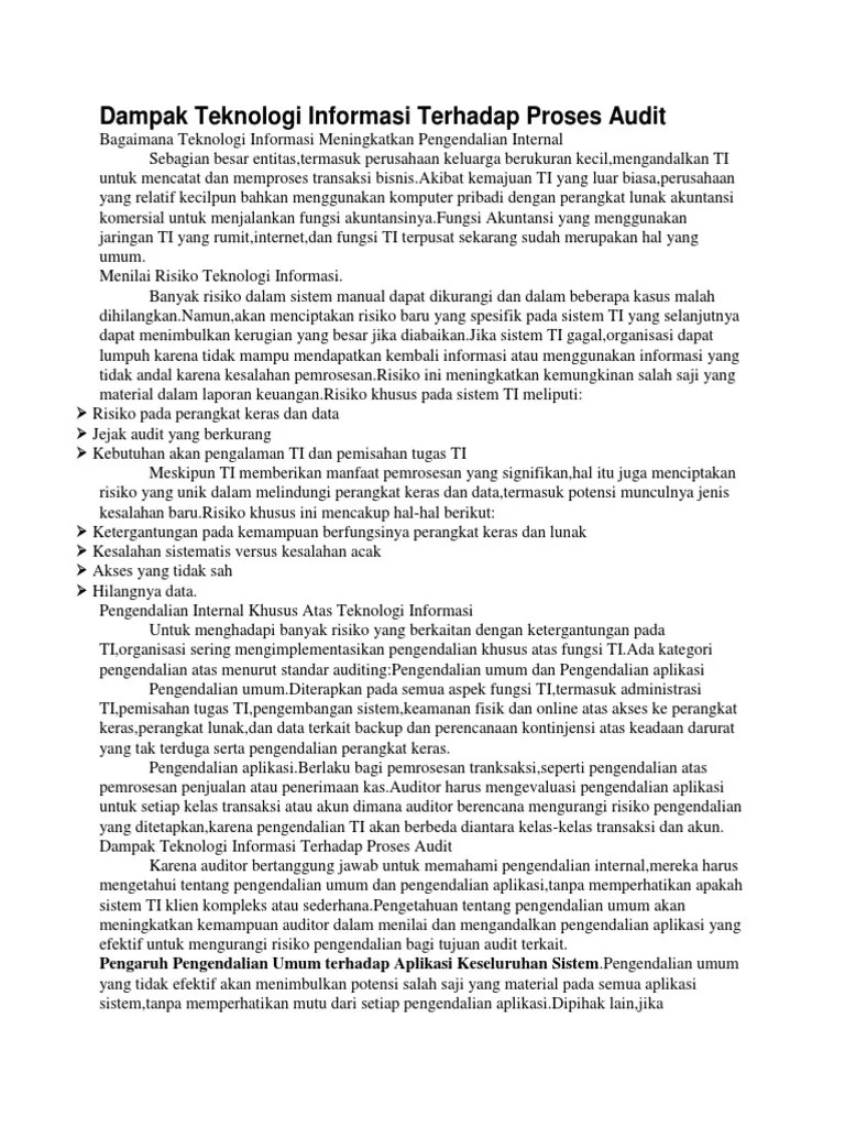 Bab 12 Dampak Teknologi Informasi Terhadap Proses Audit