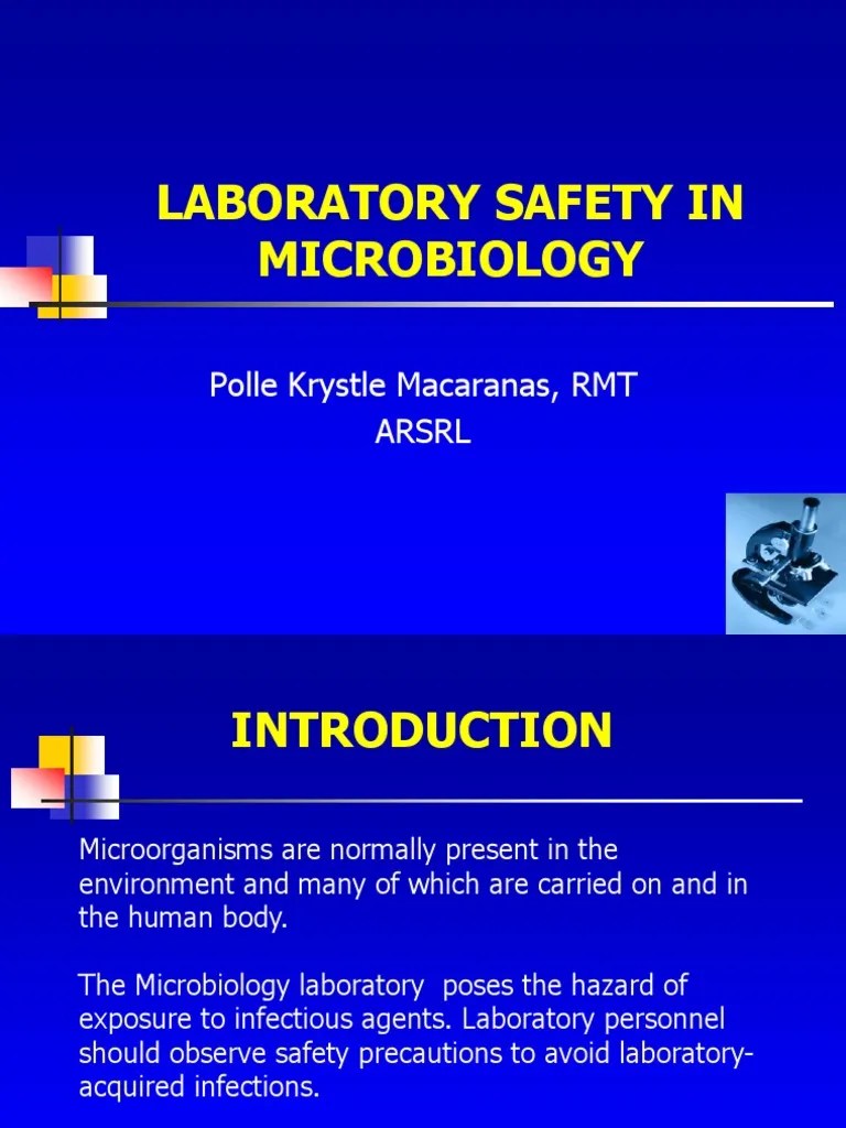 Lecture 6 Laboratory Safety in Microbiology Microbiology Waste