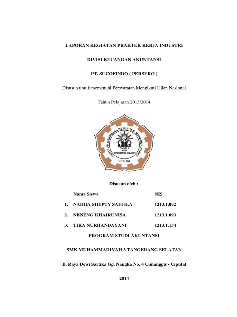 Laporan Praktek Kerja Industri SMK Muhammadiyah 3 Tangerang Selatan Bidang  Keuangan Akuntansi | PDF