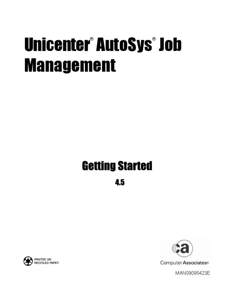 Autosys Job Management Getting Started PDF Server