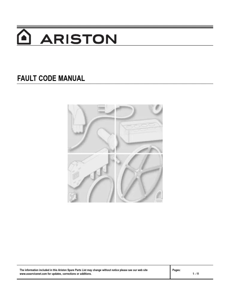 Ariston Fault Codes All Models PDF